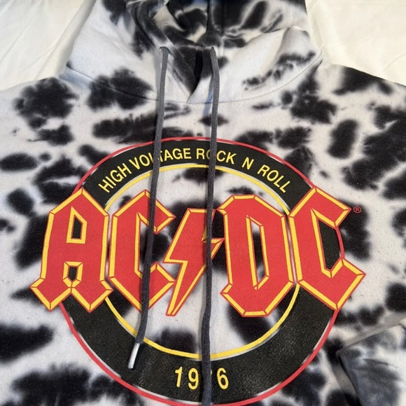 AC/DC Graphic Sweatshirt Men’s Large Tie Dye Hoodie - Picture 3 of 7